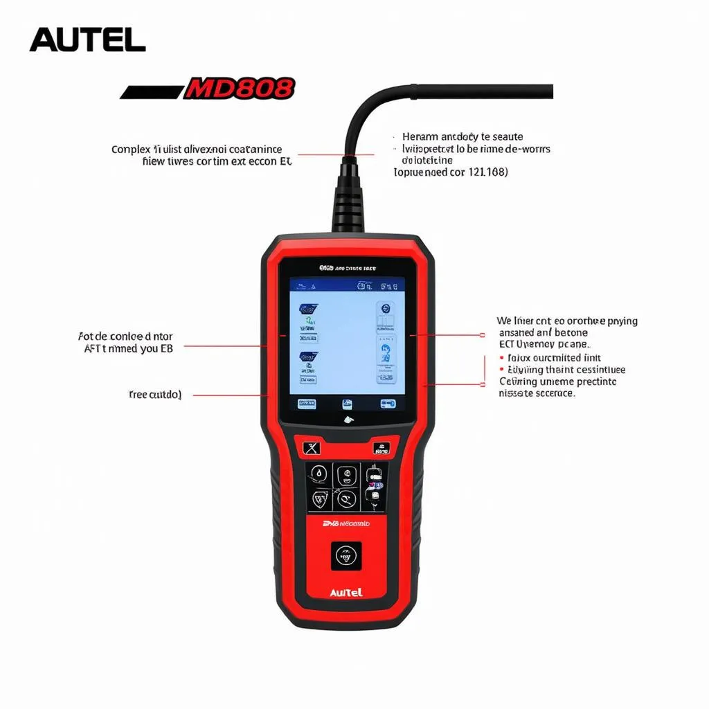 Autel MD808 performing diagnostics on a car