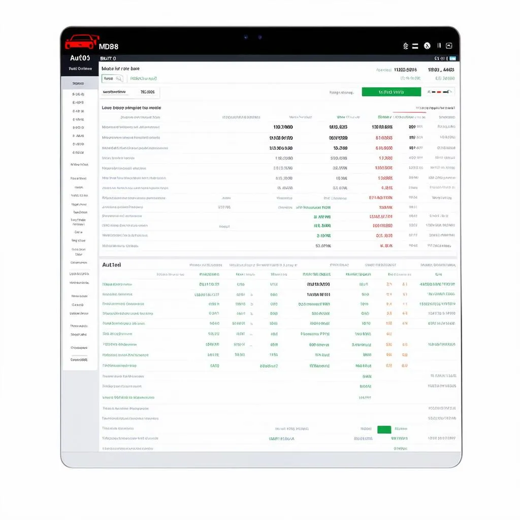 Autel MD808 Live Data Dashboard