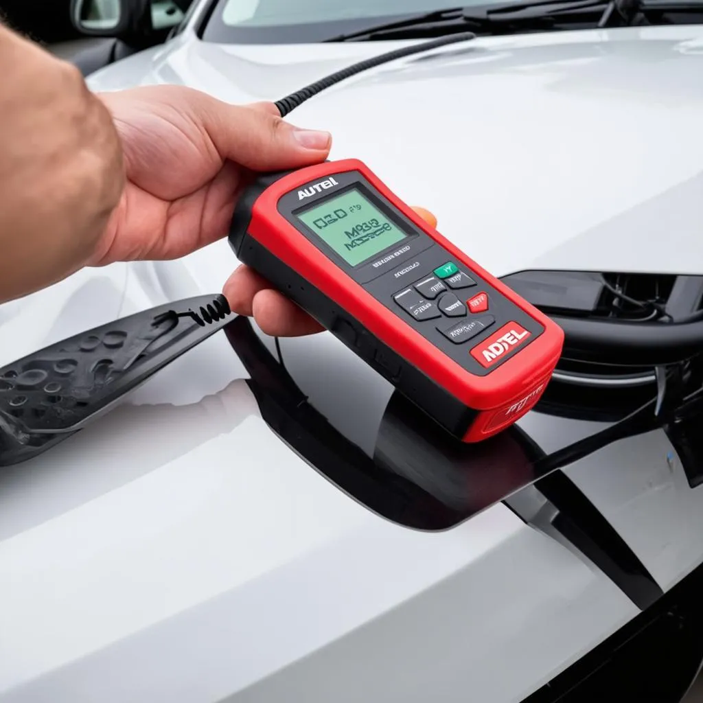 Autel MD808 Scanner with a Car