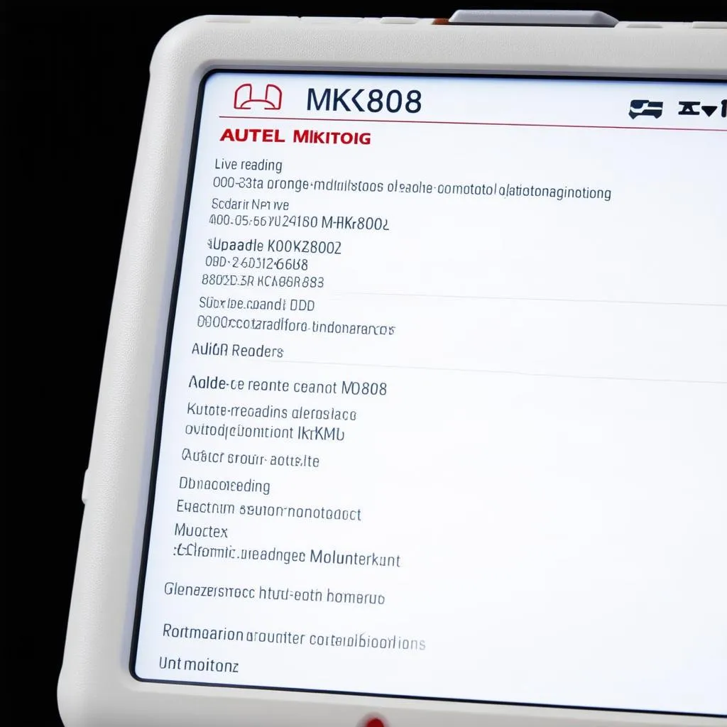 Autel MK808 interface