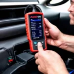 Autel MK808 OBD2 scanner in use