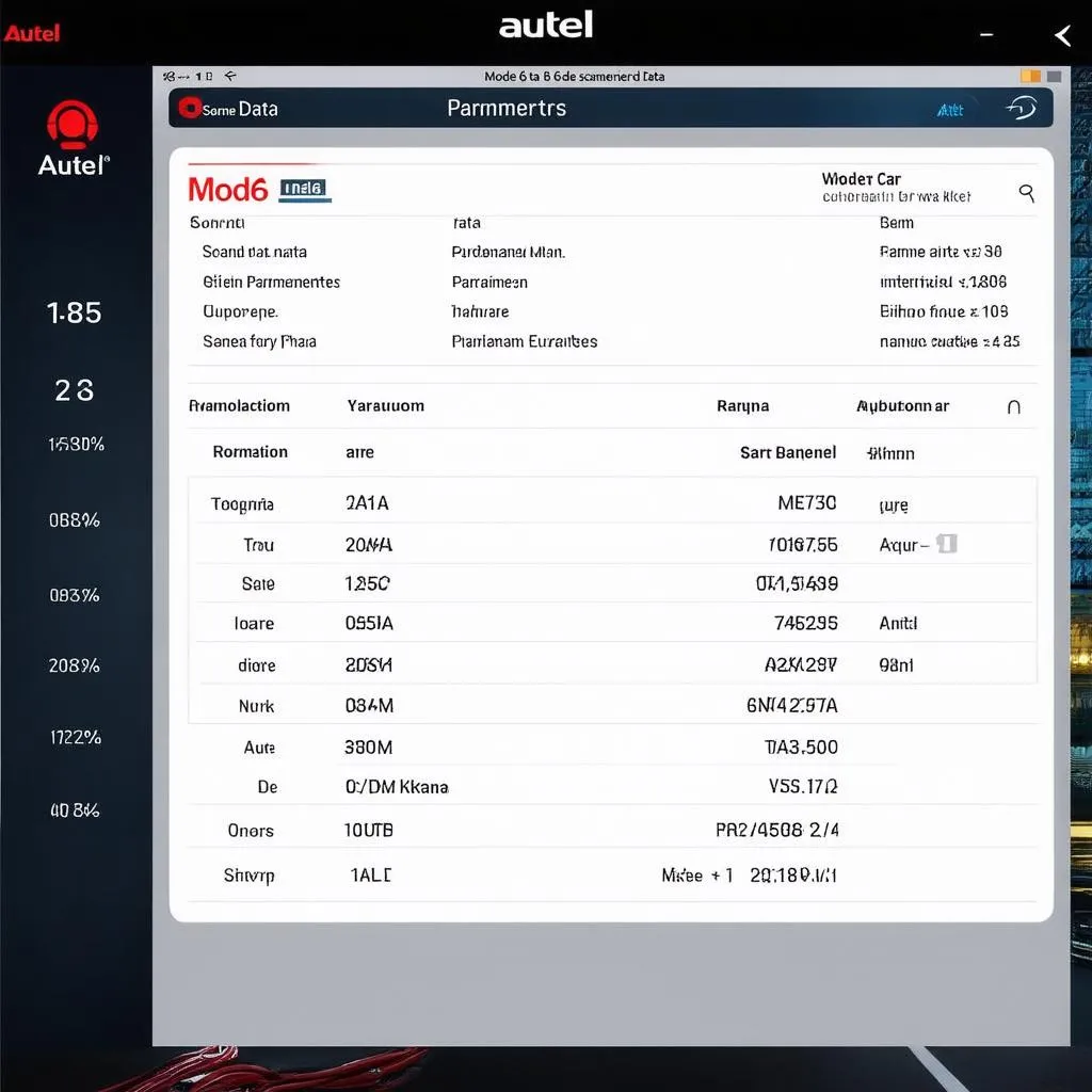 Autel Mode 6 Data Screen