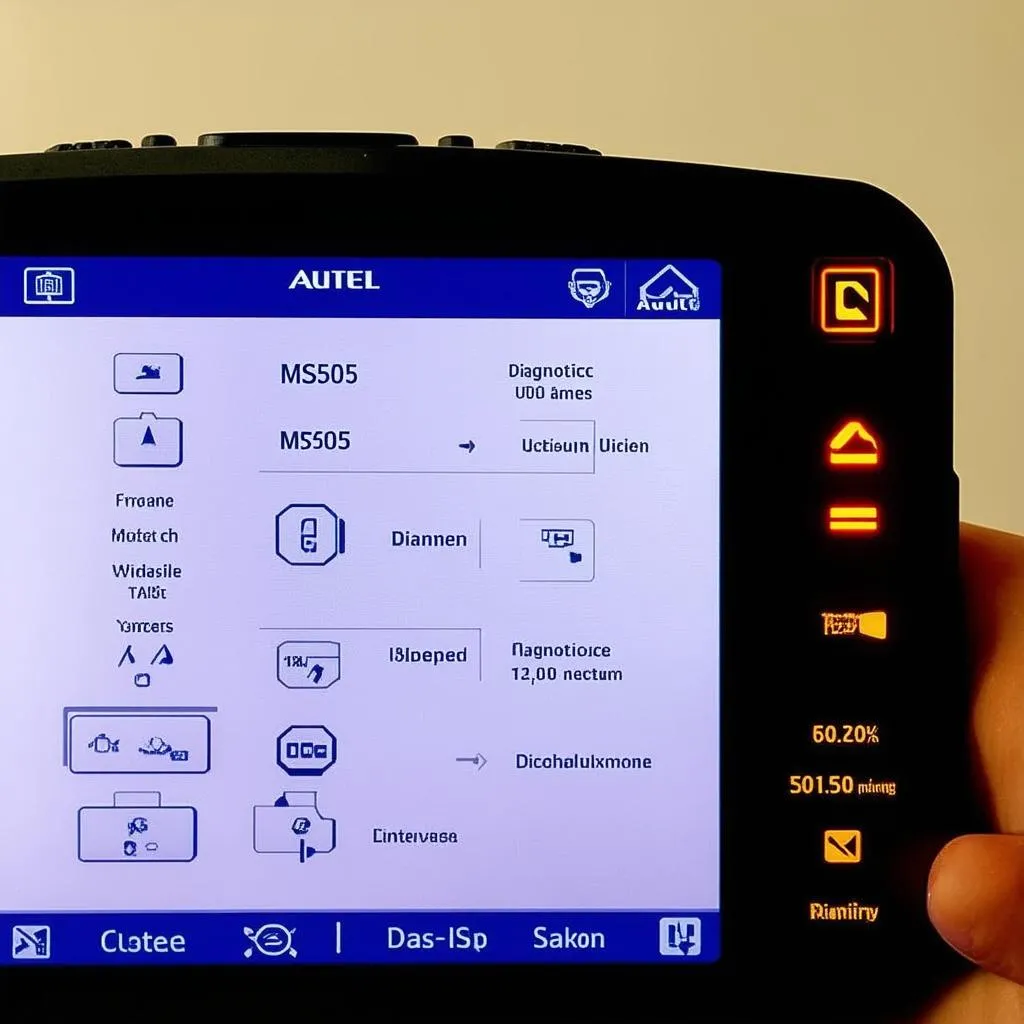 User interface of Autel MS505 diagnostic tool