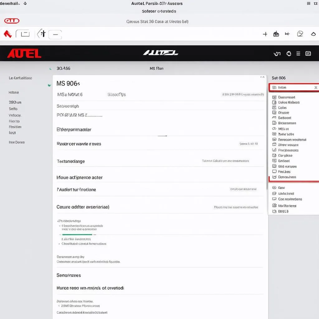 Autel MS906 User Interface