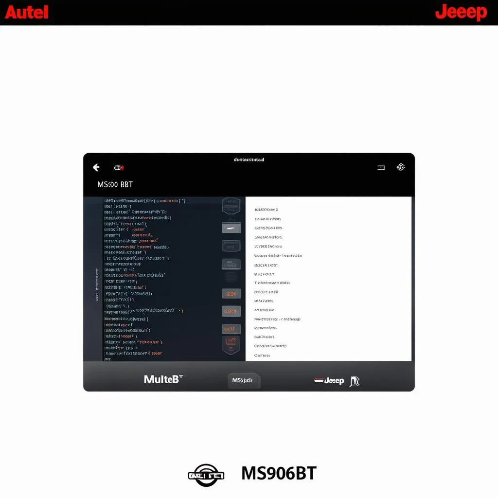 Autel MS906BT Jeep Coding Dashboard