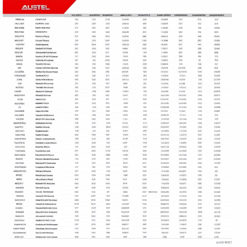 Autel MS906BT Coverage Chart