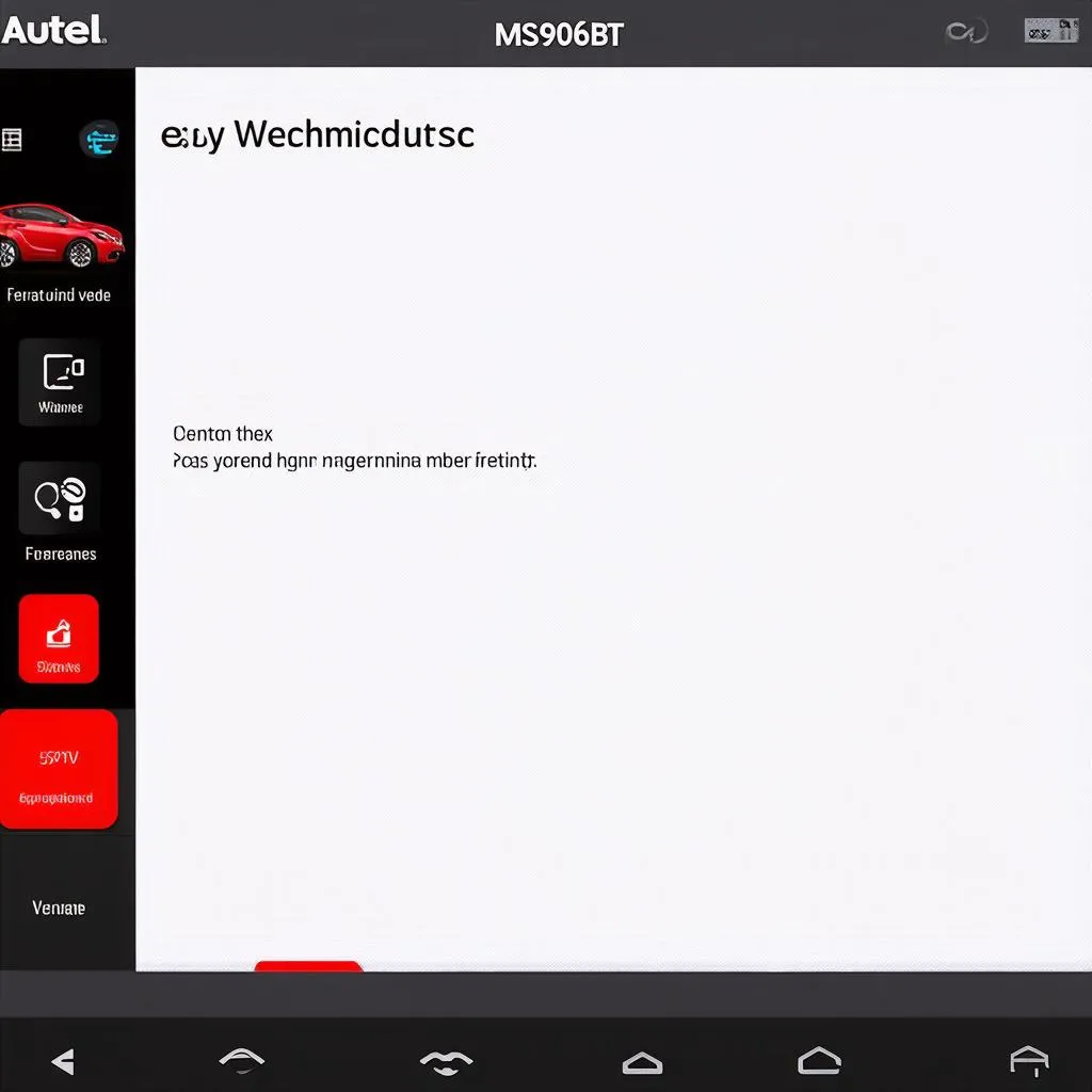 Autel MS906BT User Interface