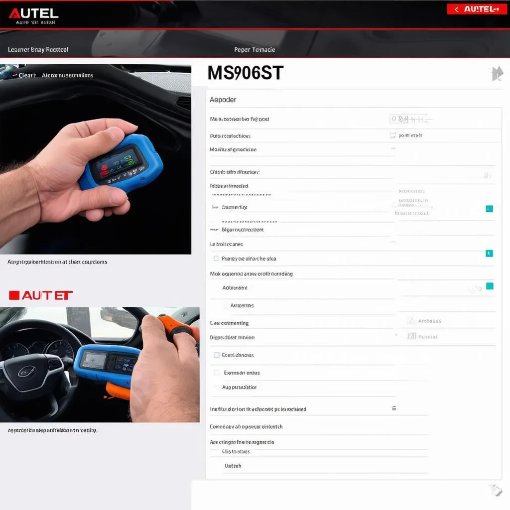 Autel MS906ST User Interface