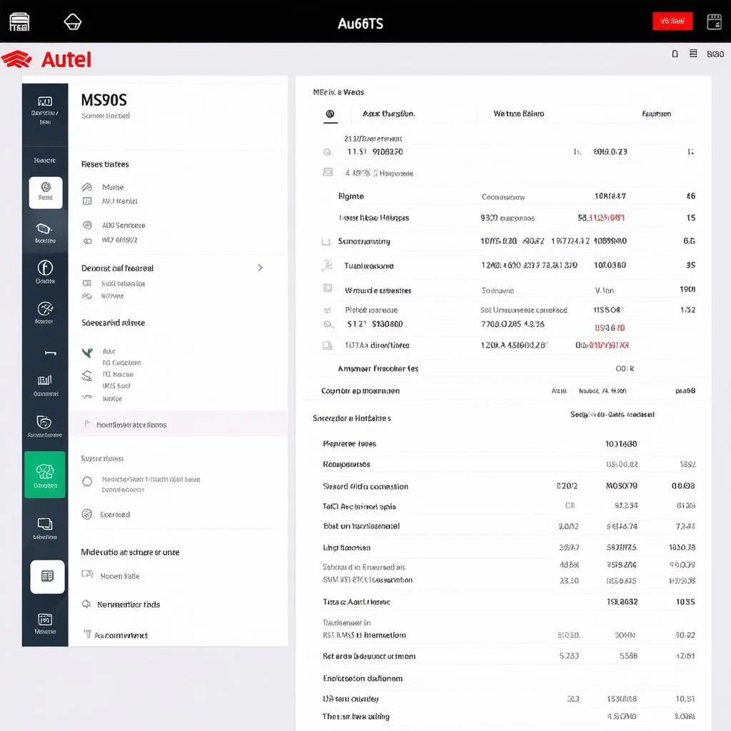 Autel MS906TS Interface