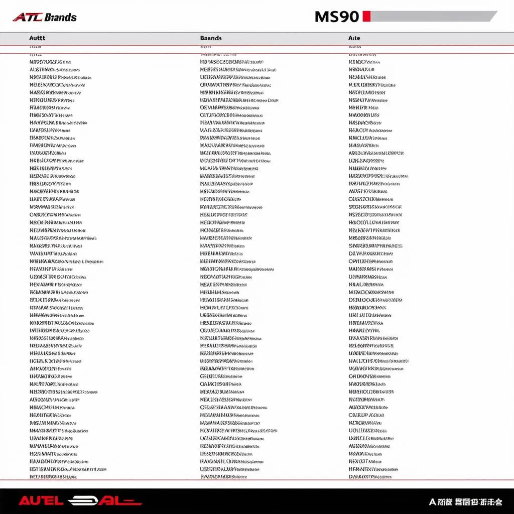 Autel MS909 Vehicle Coverage