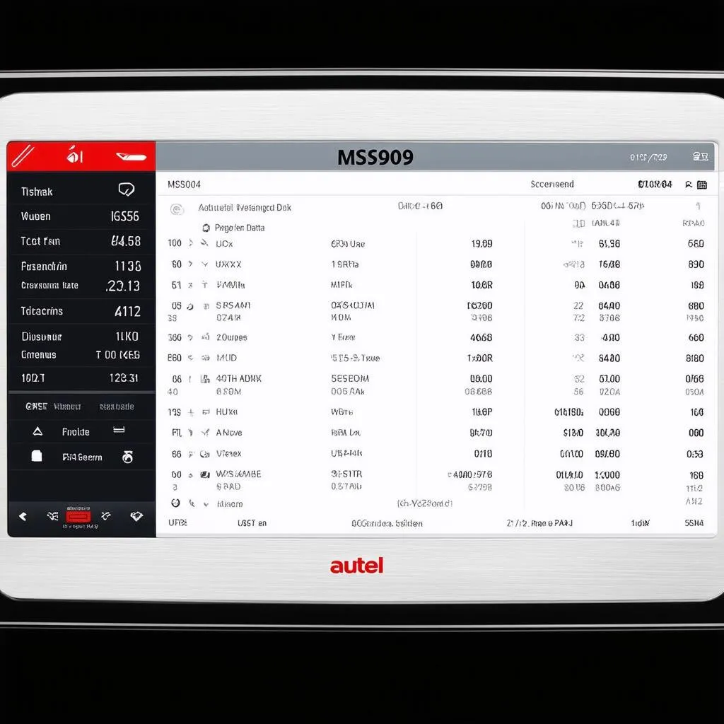 Autel MS909 screen