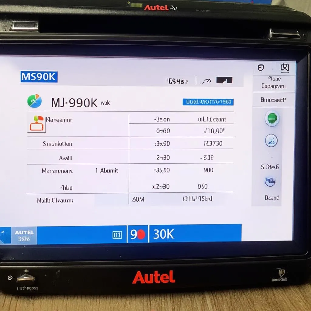 Autel MS90K Screen