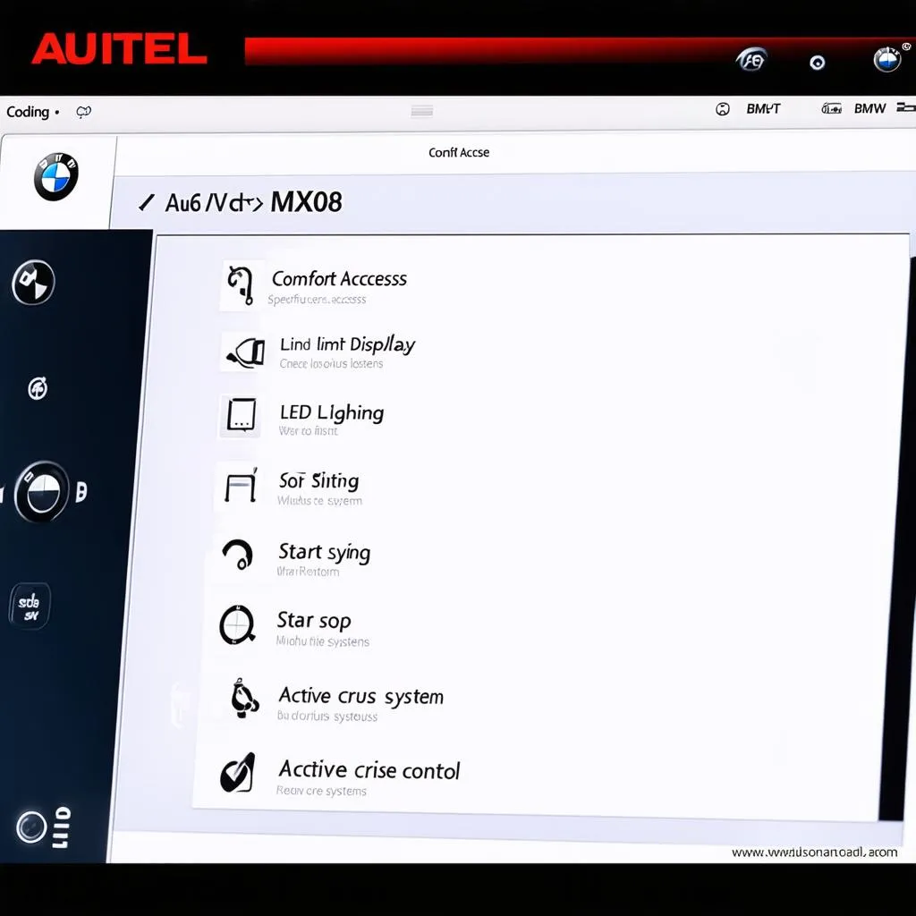 Autel MX808 Coding Options for BMW