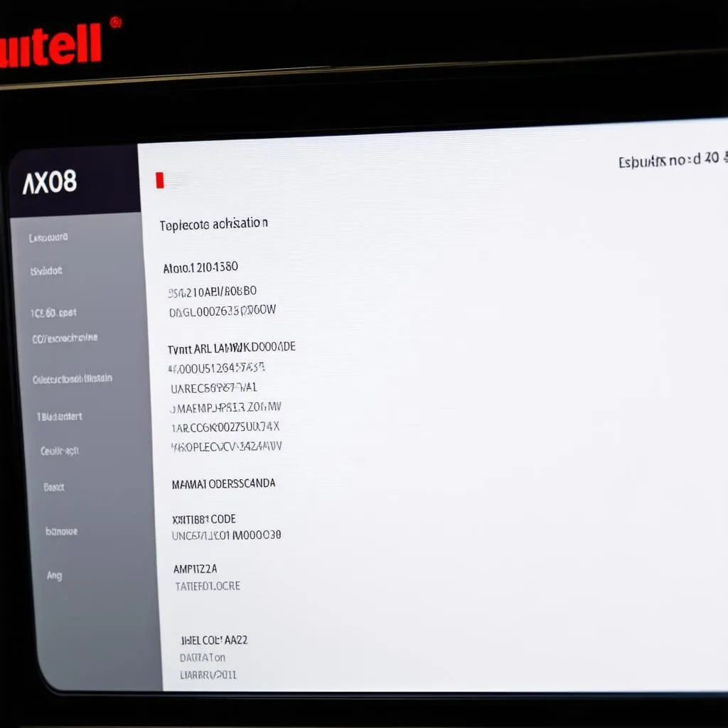 Autel MX808 User Interface