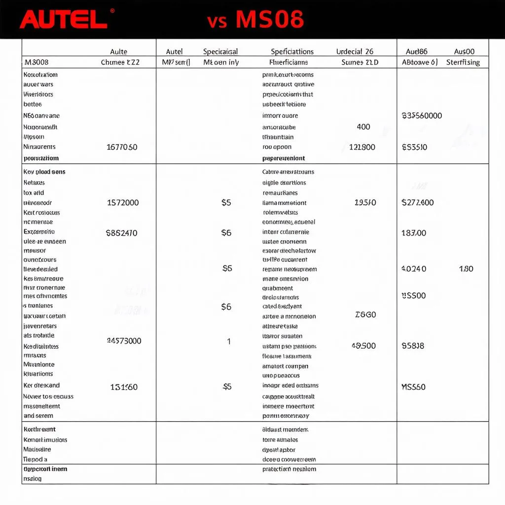 Autel MX808 vs MS906 Comparison Table