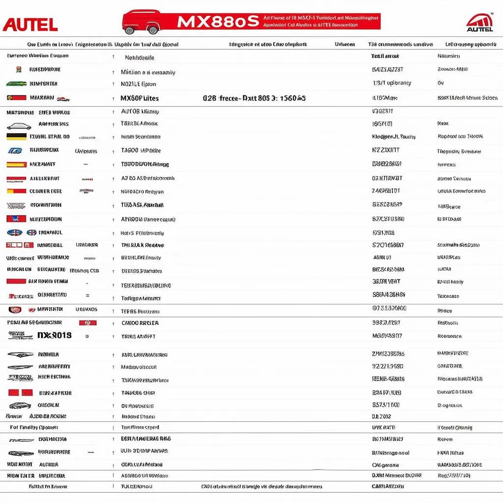 Autel MX808S compatible vehicles