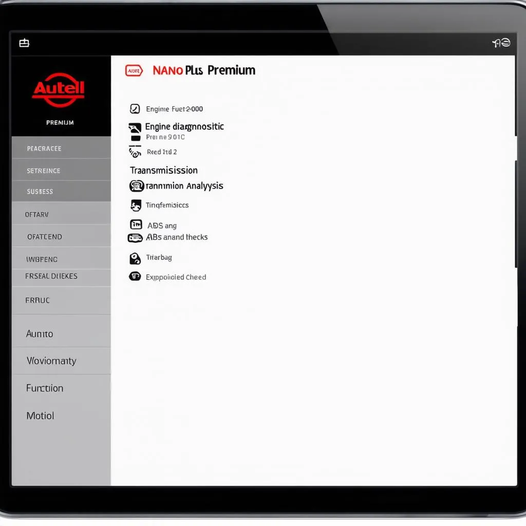 Autel Nano Plus Premium User Interface