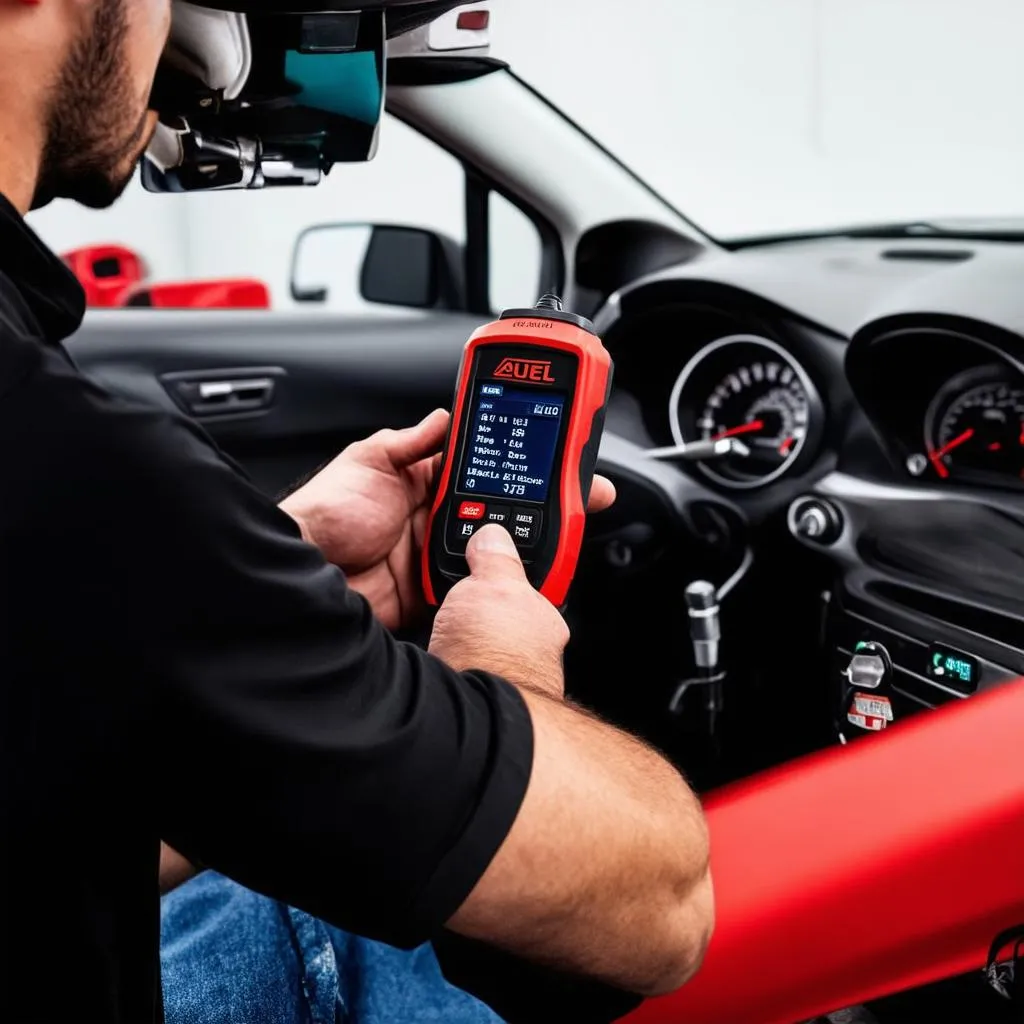 Autel OBD2 Scanner Manual with Car