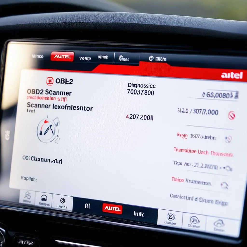 Autel OBD2 scanner interface