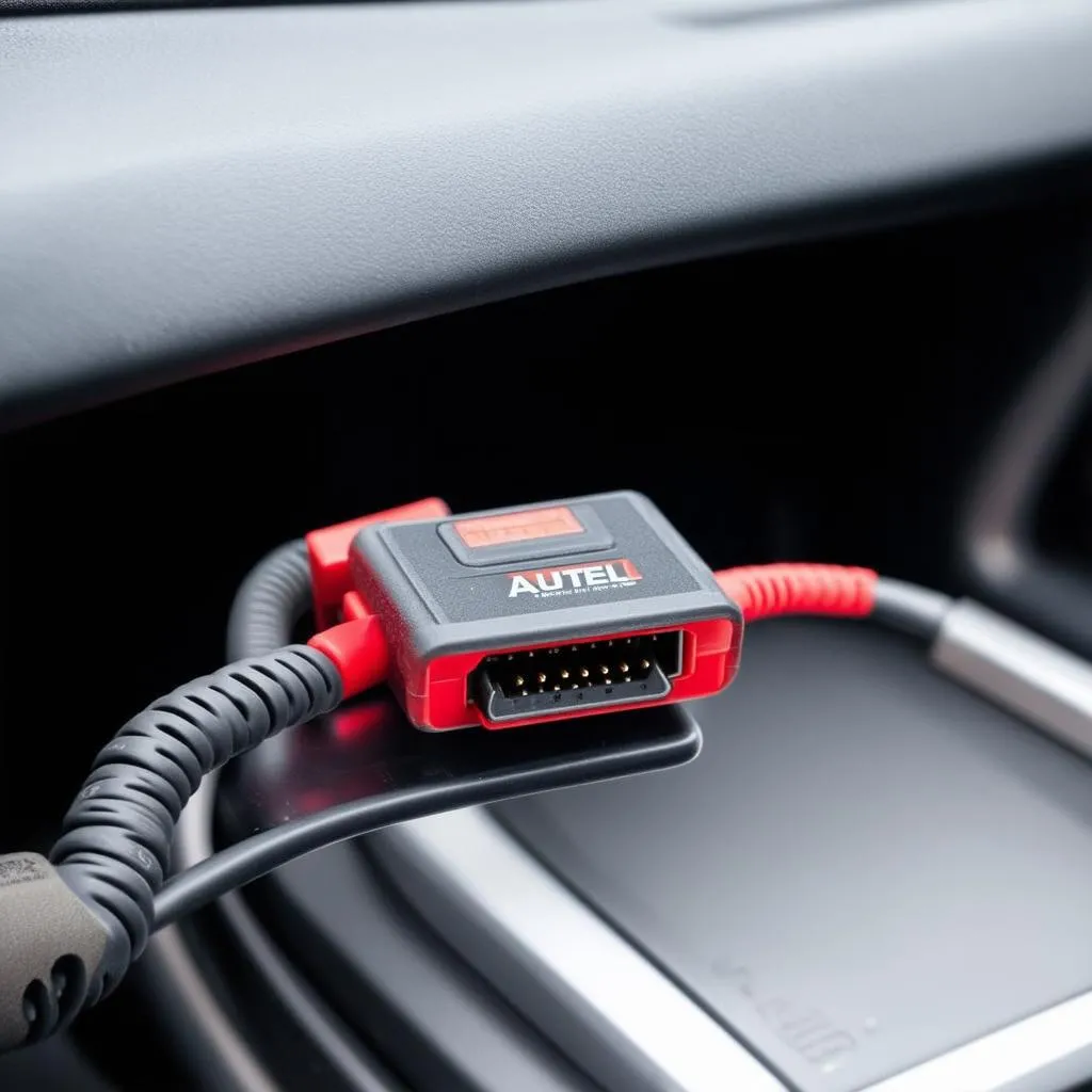 Autel OBDII Diagnostic Scan Tool Connected to a Car