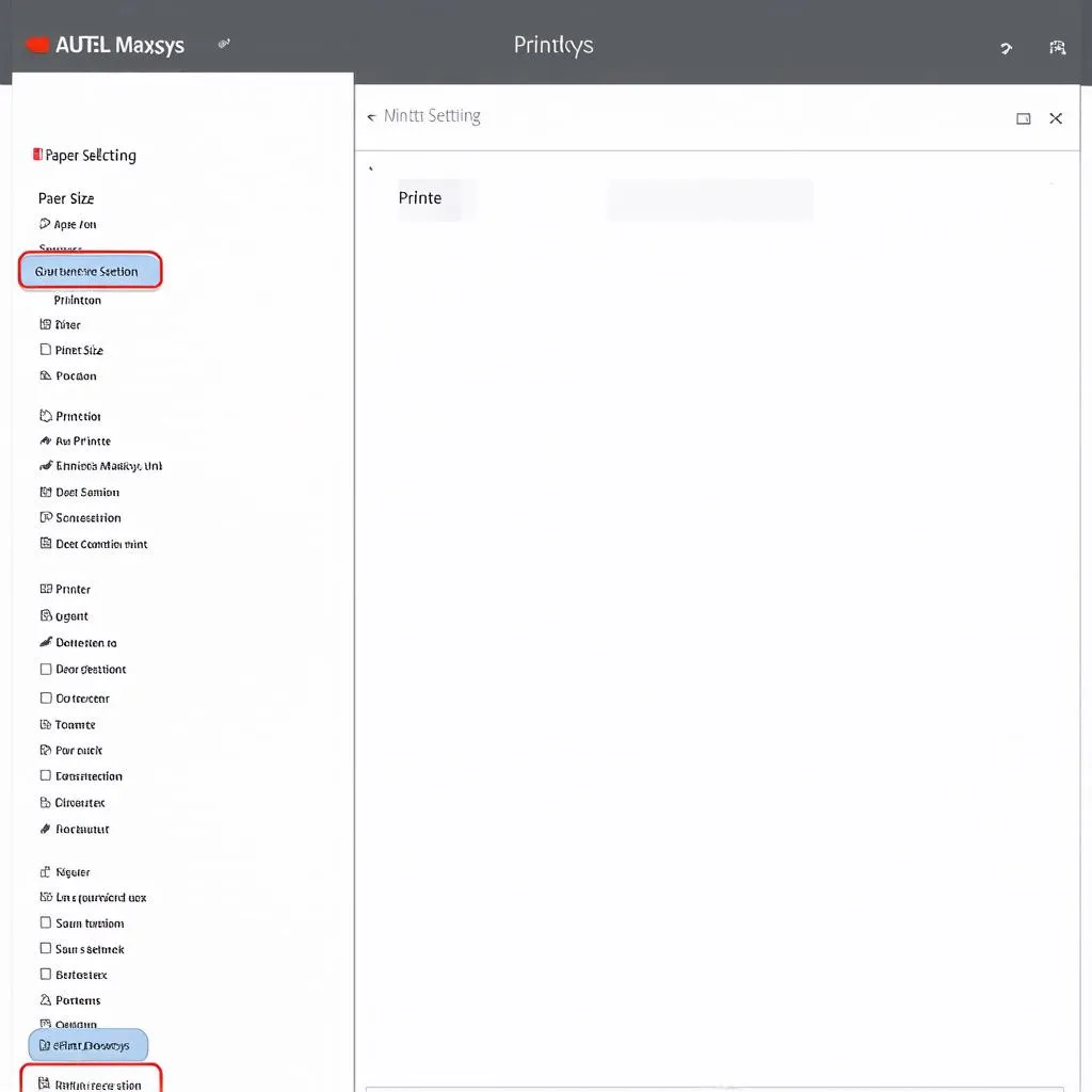 Autel scanner printing settings menu