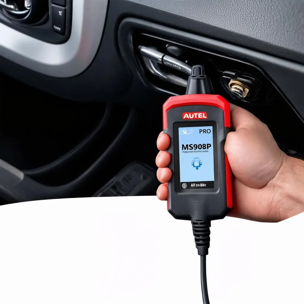 Autel Pro MS908P Scanner connected to a vehicle