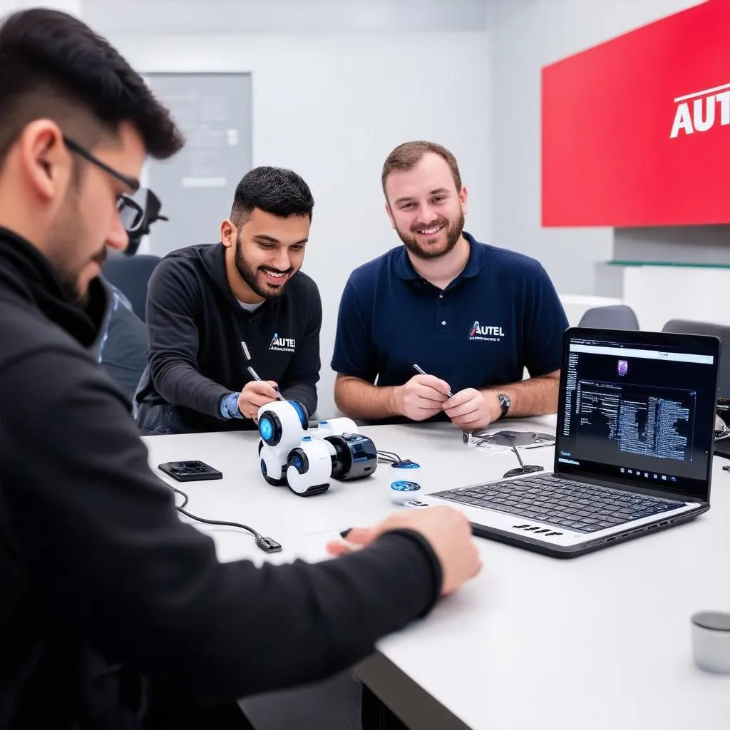 Autel Robotics employees working on a project