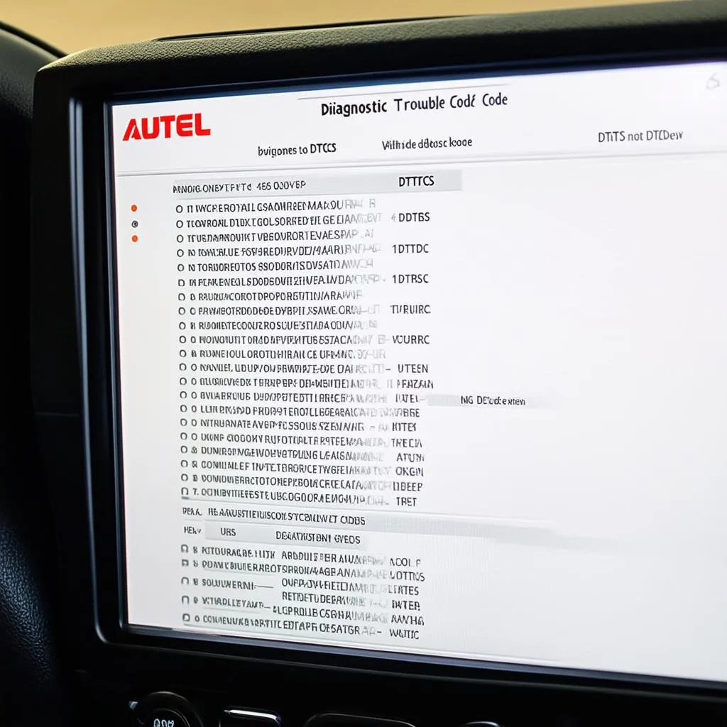 Autel Scan Tool Dashboard