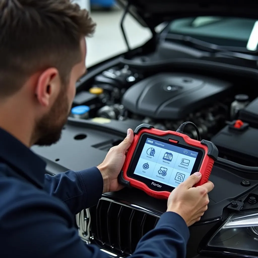 Autel scan tool performing diagnostics