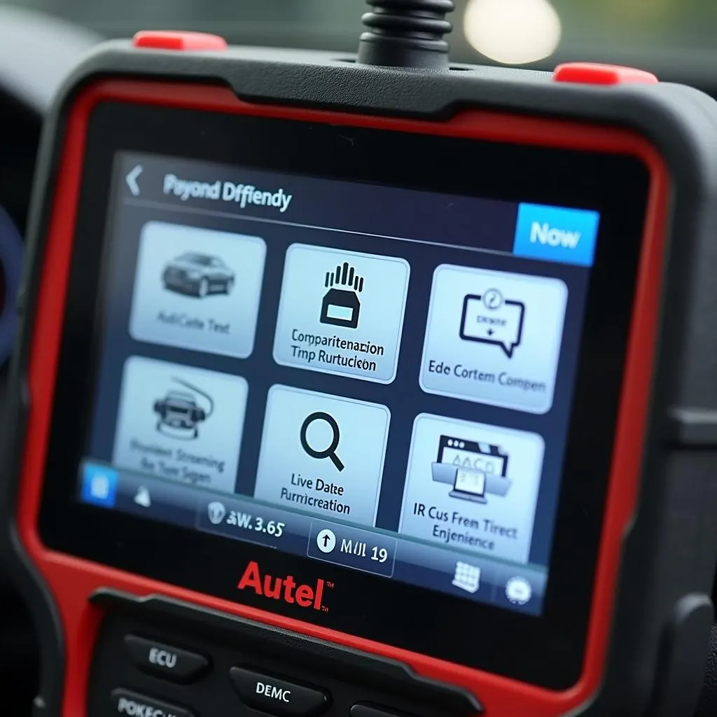 Autel scan tool showcasing various functions