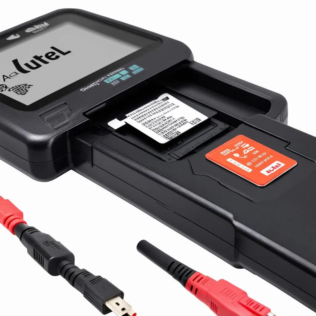 Autel diagnostic scanner with RFID card inserted