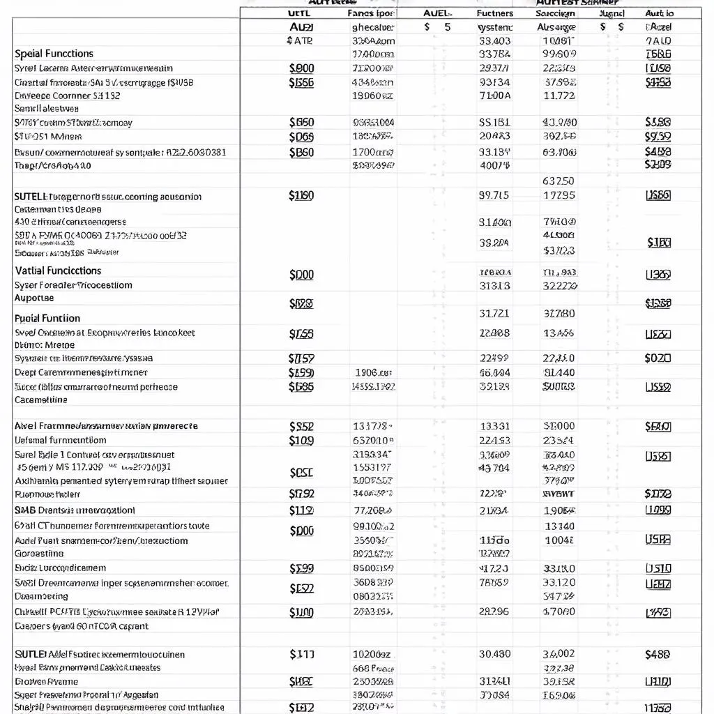 Autel Scanner Comparison Chart