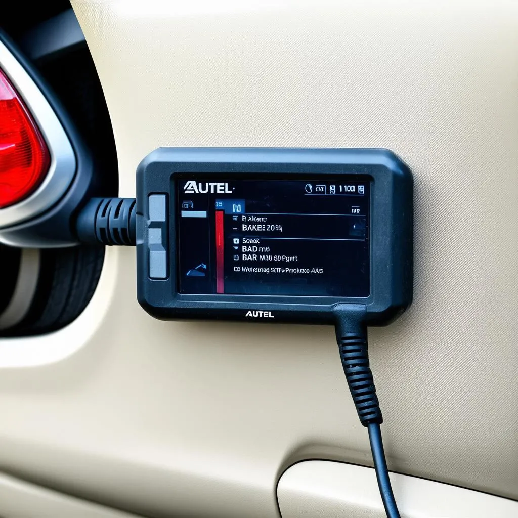 Autel Scanner Connected to a Car