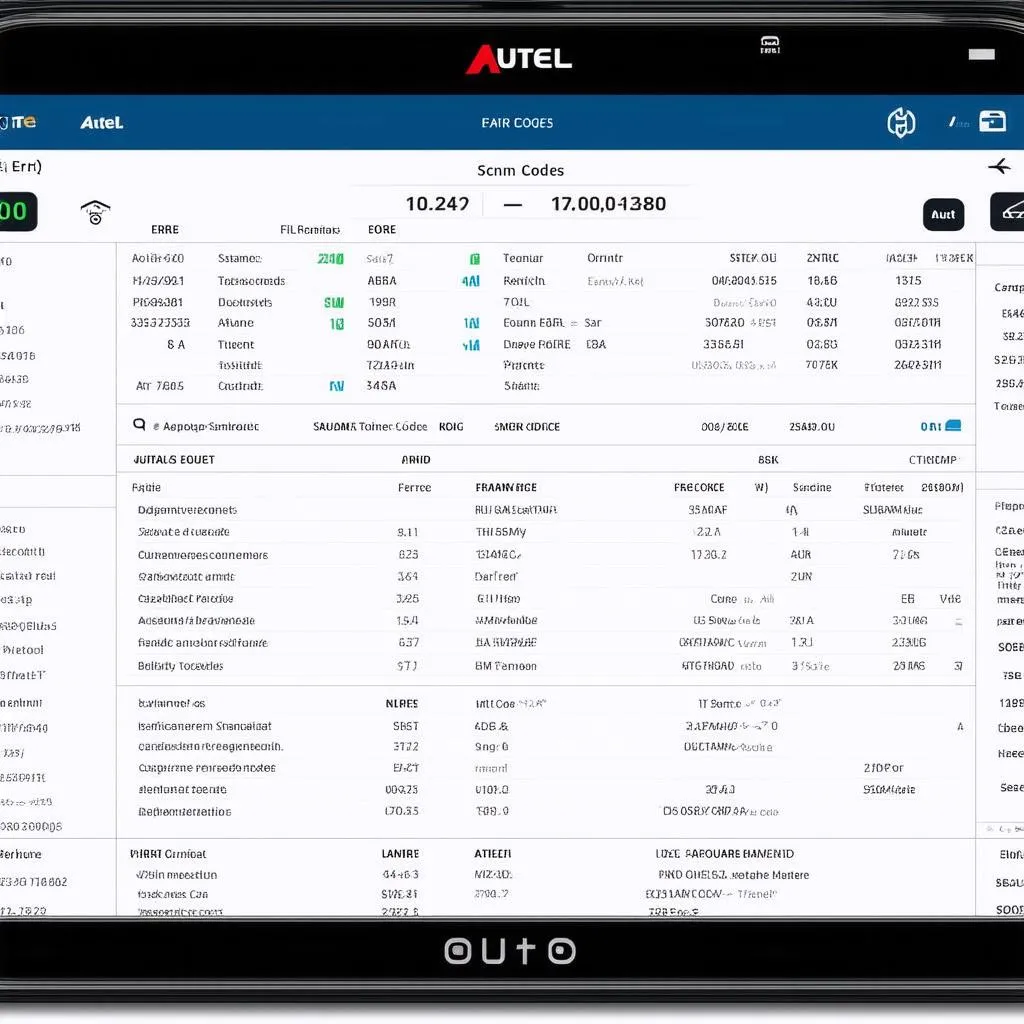 Autel scanner displaying car diagnostics