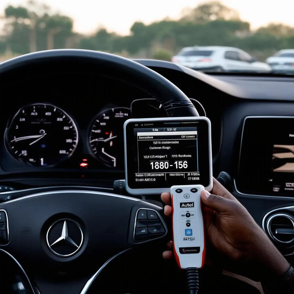 Autel Scanner Diagnosing Mercedes C300