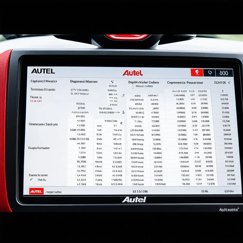 Autel Scanner Diagnostics Screen