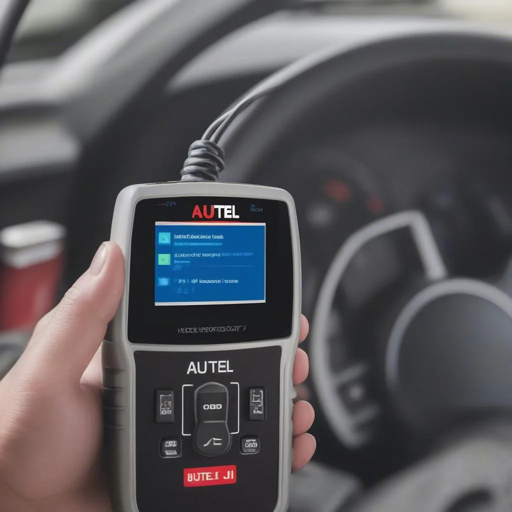 Autel Scanner Connected to Car ECU