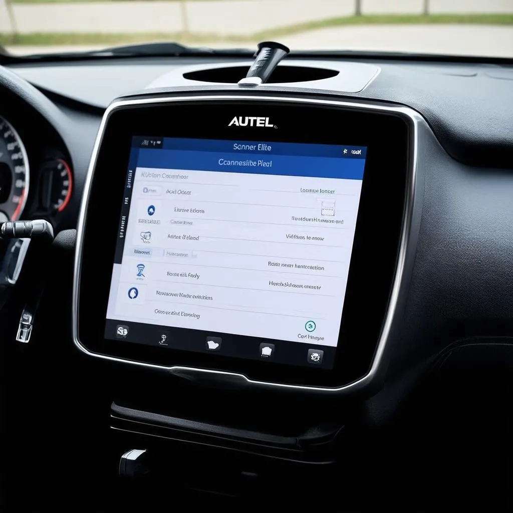Autel scanner elite dashboard close-up