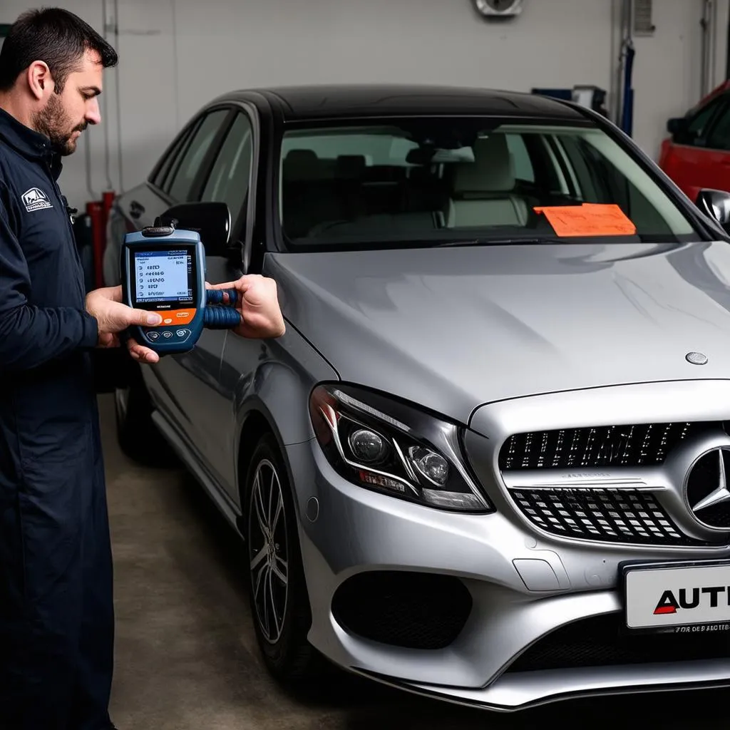 Autel Scanner Diagnosing a European Car