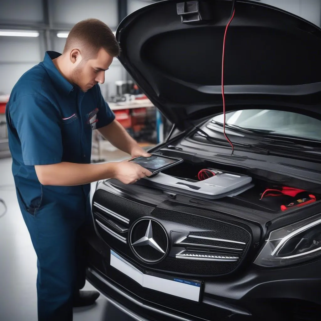 Autel Scanner Diagnosing Mercedes-Benz