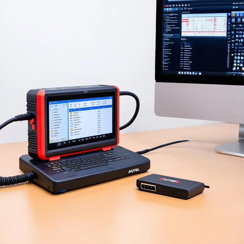 Autel Scanner Connected to a Computer