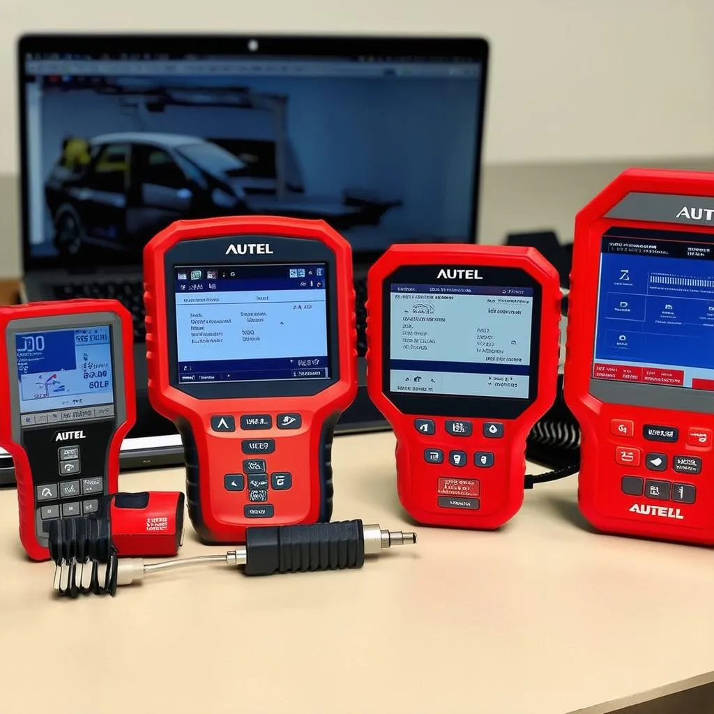 A range of Autel diagnostic scanners