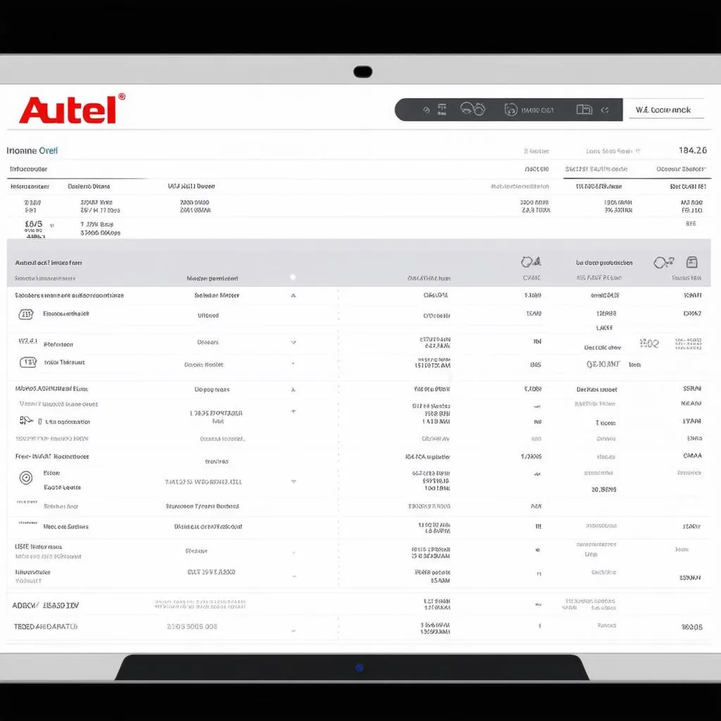 Autel Scanner Screen