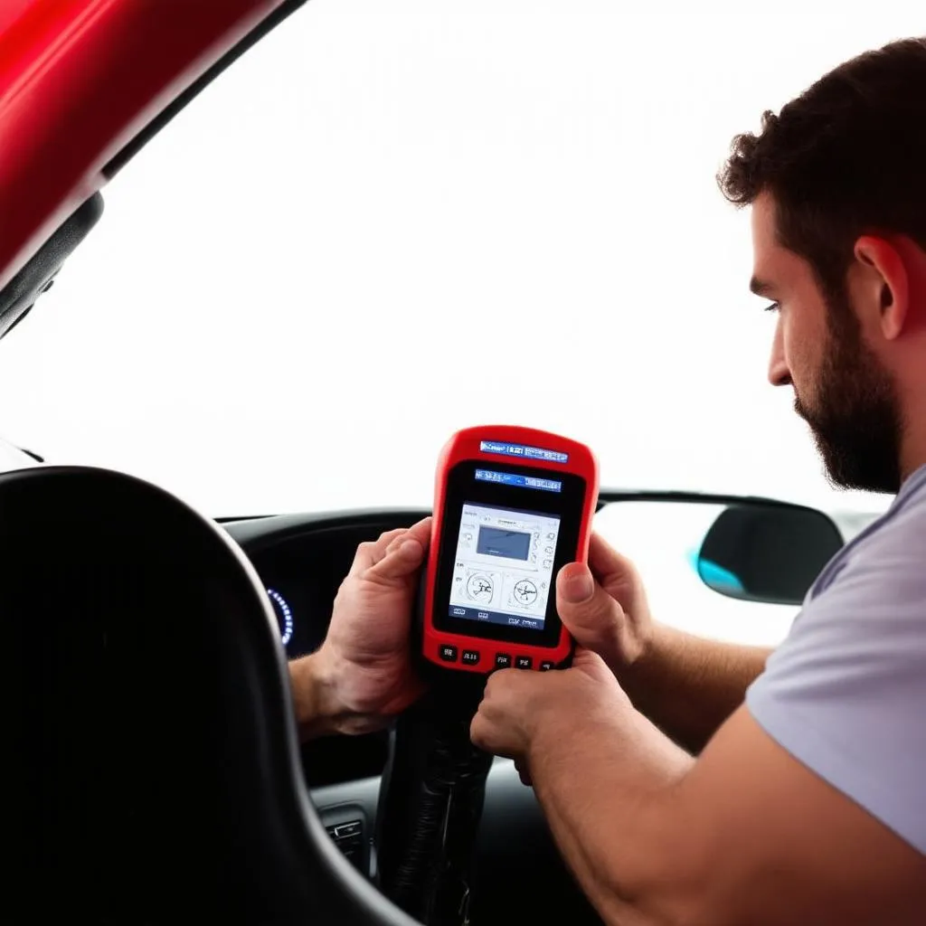 Mechanic Using Autel Scanner