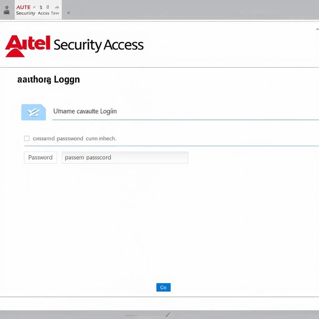 Autel Security Access Login Screen