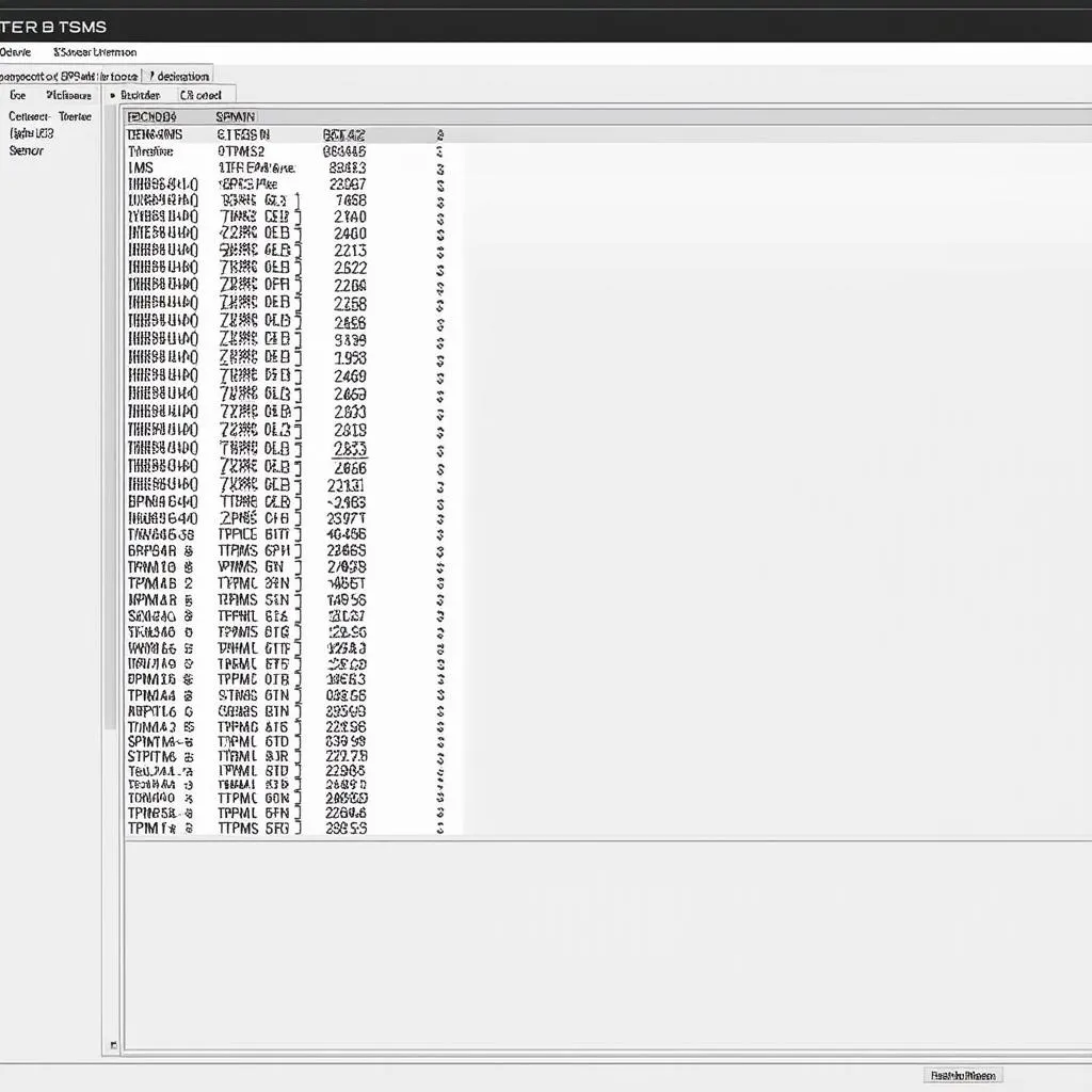 Autel TPMS Sensor Database