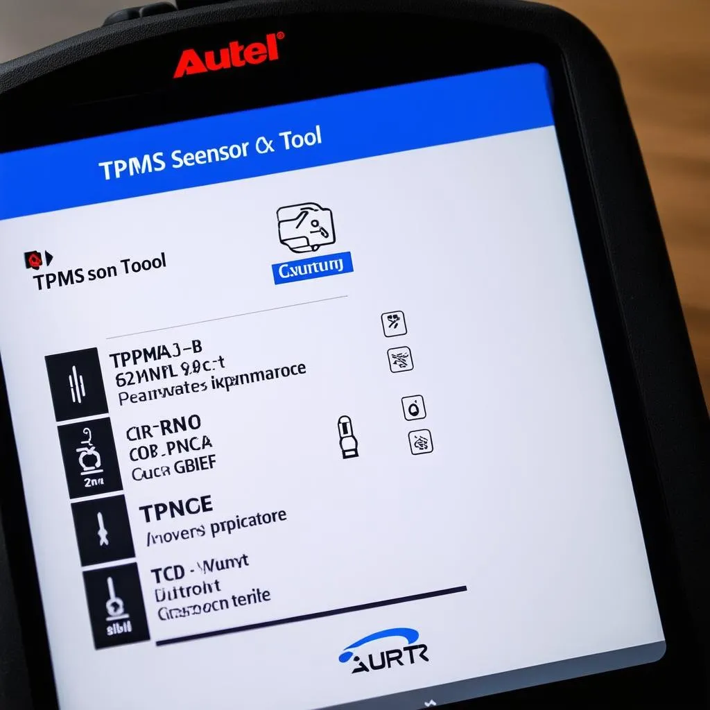 Autel TPMS Sensor Tool Display