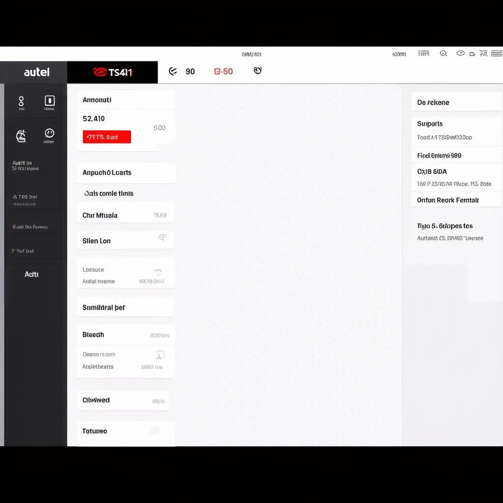 Autel TS401 dashboard