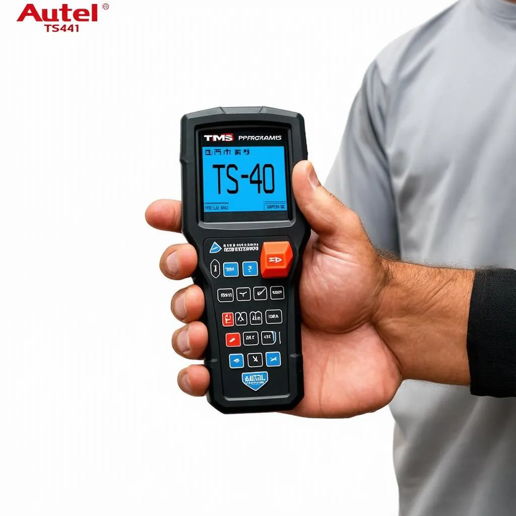 Autel TS401 TPMS Programming Tool in hand