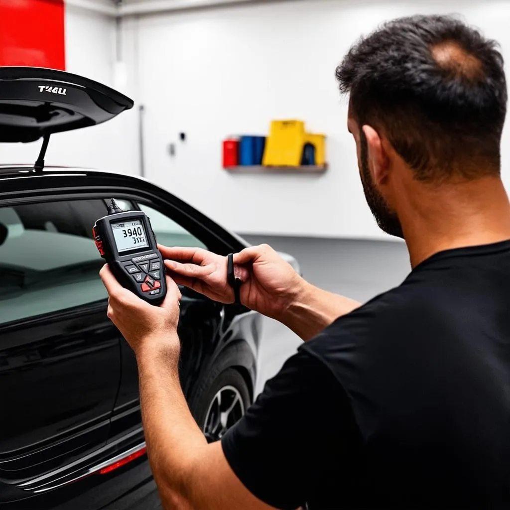 Autel TS401 used for TPMS relearn on a European car